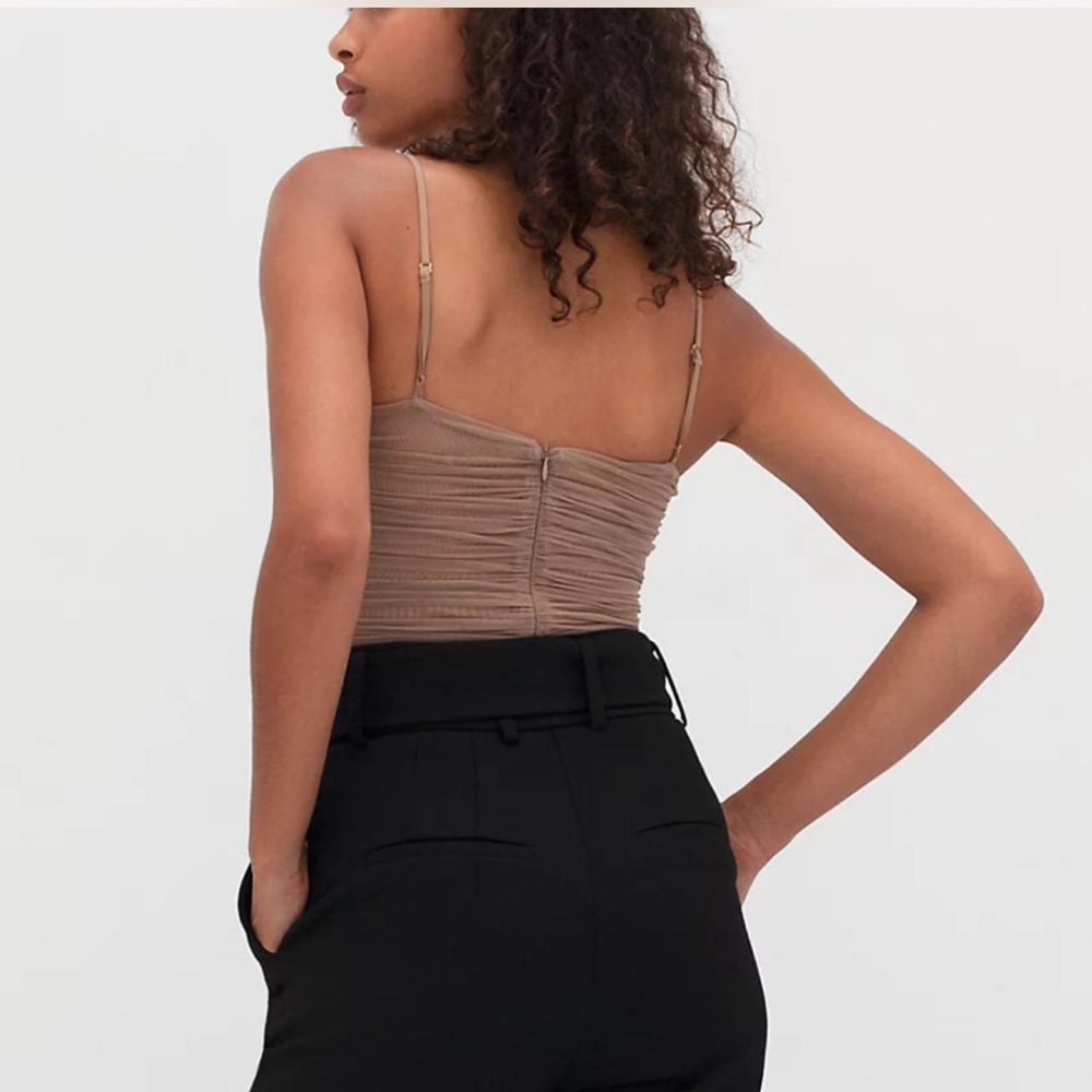 Women's Tan Ruched Top Size 2 NWOT